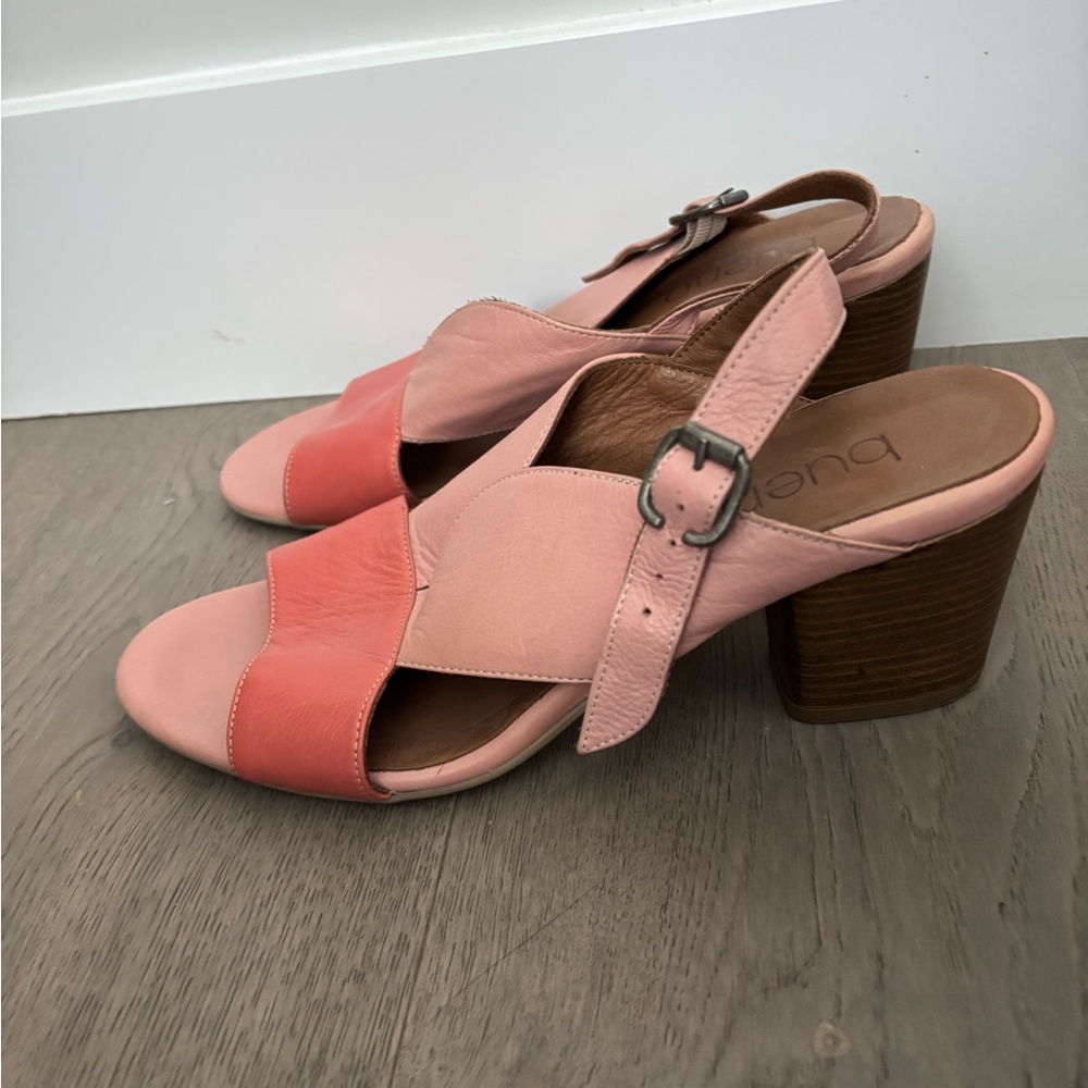 Bueno Brand Chloe - Stylish Pink and Coral Women's Slingback Heels - Picture 2 of 7